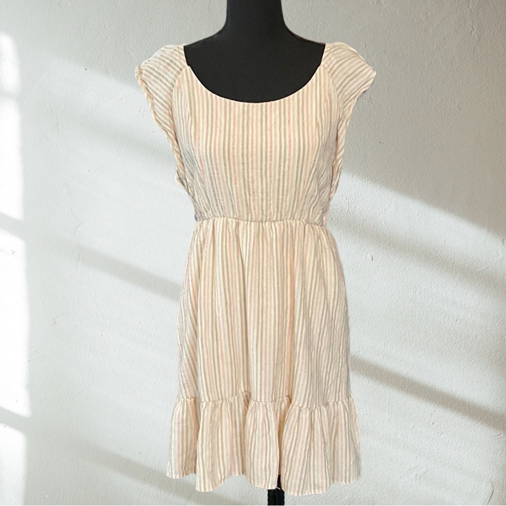 AS U WISH Striped Cotton Sundress | L